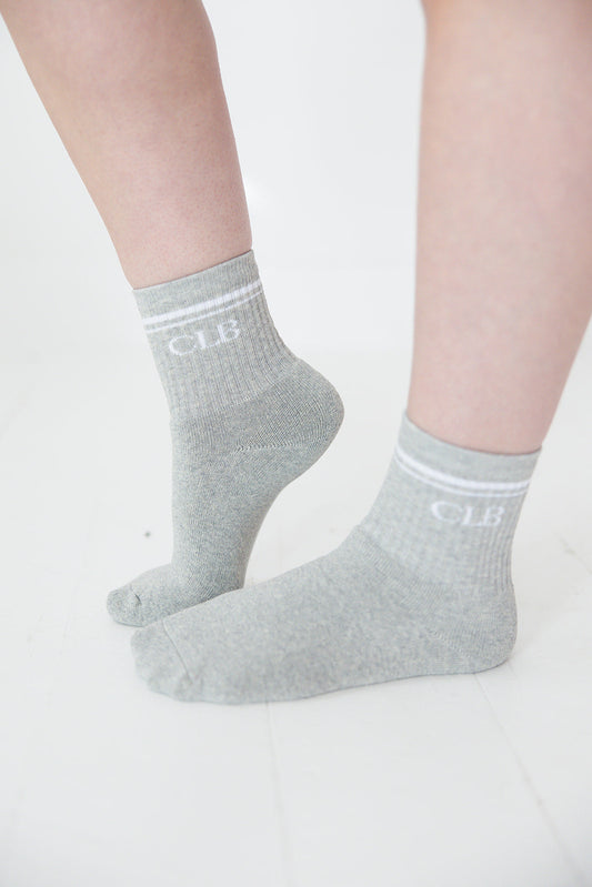 Gray | Half Crew Socks | Foot Soldier Mom™ | Cushioned Comfort for All-Day Support