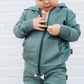 ZIP HOODIE- Slate Bamboo French Terry