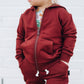 ZIP HOODIE- Oxblood Bamboo French Terry
